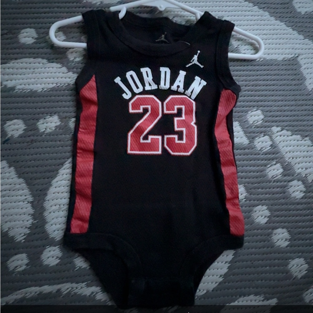 Jordan Infant Bodysuit Black and Red